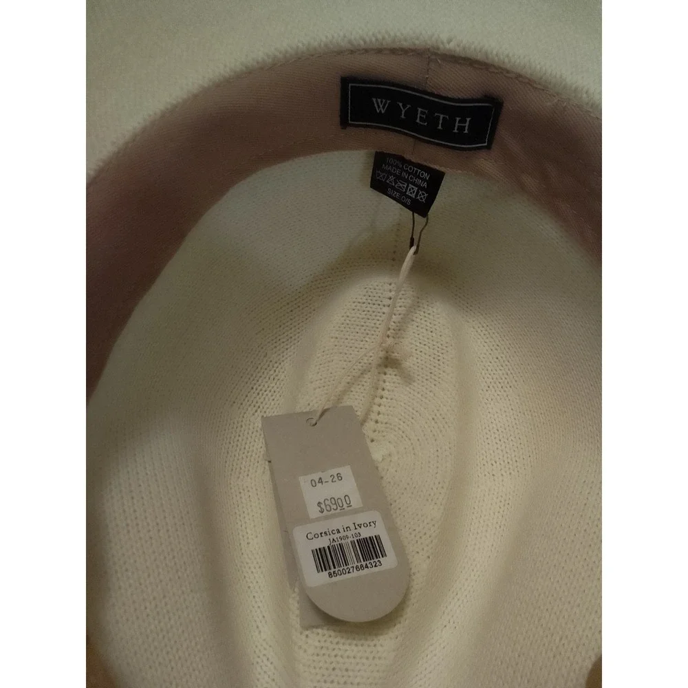 New With Tags Wyeth Corsica In Ivory Woman's Hat Size Is One Size